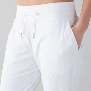 White Lululemon Dance Studio crop pant